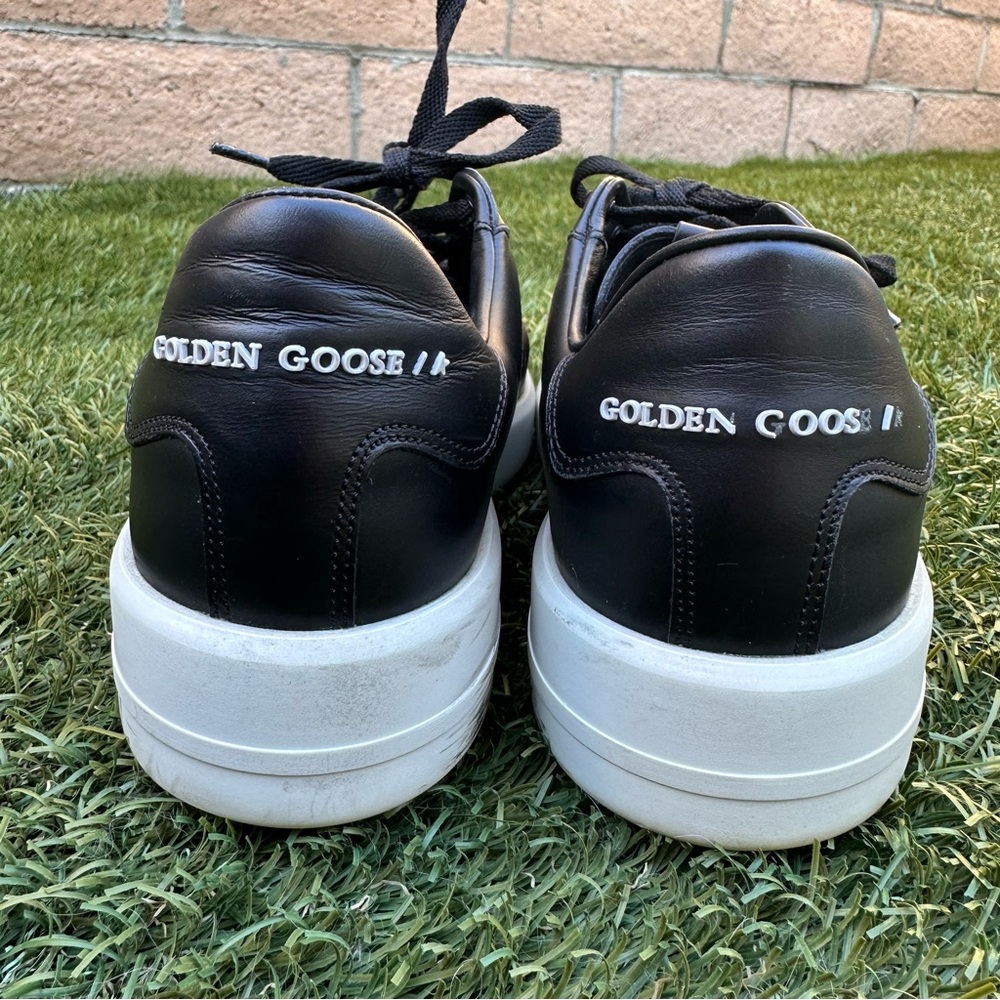 Golden Goose Women’s Bi-Based Purestar Low Top Sneakers in Black Leather 40/9.5 - Picture 8 of 11